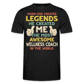 Wellness Coach - Men's Functional T-Shirt - black - Front - AI Model Male 178 dark (178cm)