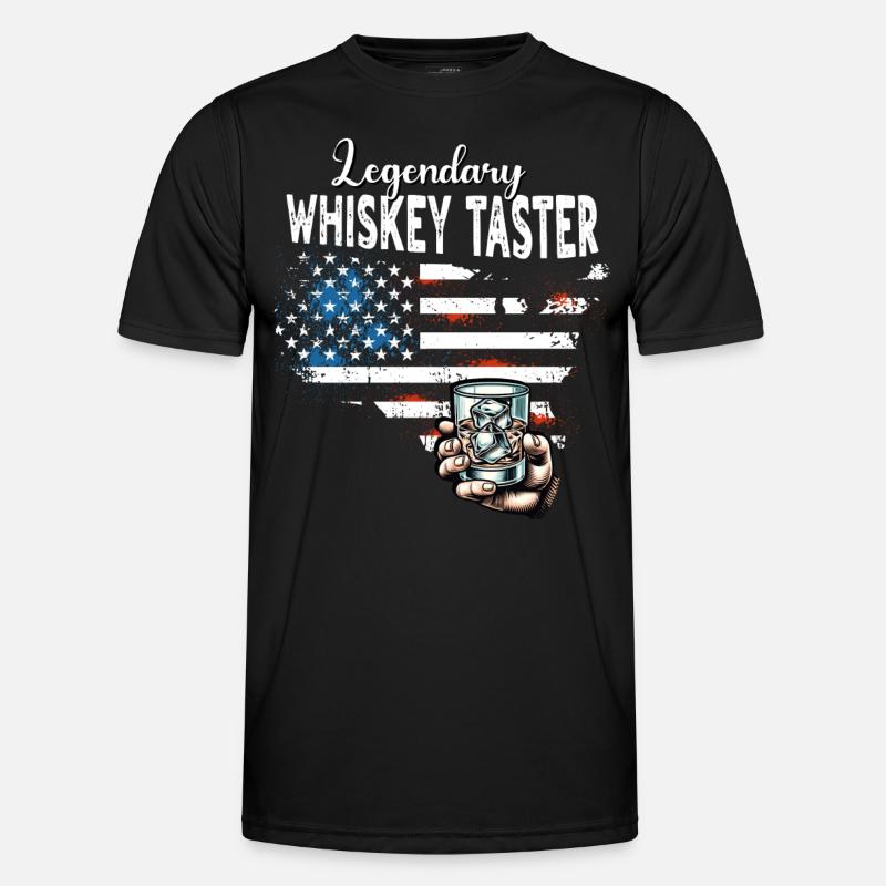 Whiskey Trinker US - Männer Funktions-T-Shirt - Schwarz