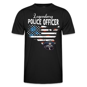 Policeman US - Men's Functional T-Shirt - black - Front - AI Model Male 178 dark (178cm)