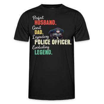 Policeman Dad - Men's Functional T-Shirt - black - Front - AI Model Male 178 dark (178cm)