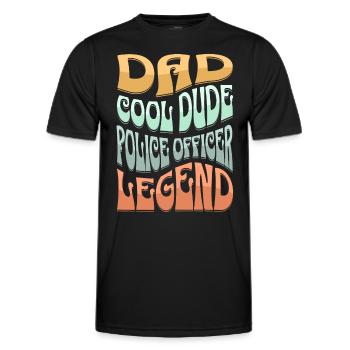 Dad Policeman - Men's Functional T-Shirt - black - Front - AI Model Male 178 dark (178cm)