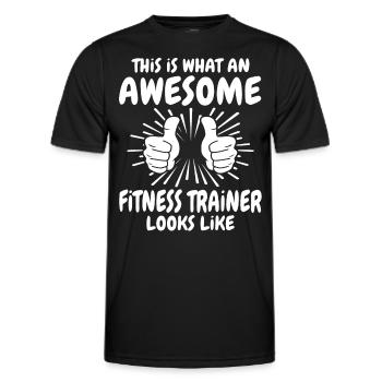 Formateur - T-shirt sport Homme - noir - Devant - AI Model Male 178 dark (178cm)