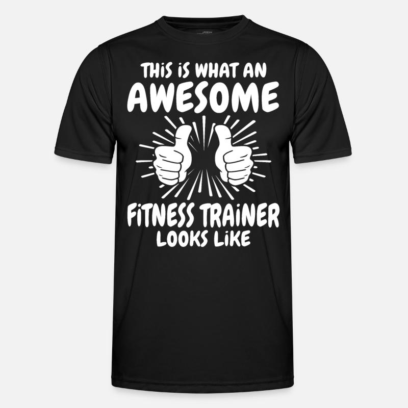 Fitnesstrainer - Männer Funktions-T-Shirt - Schwarz