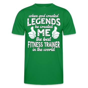 Best Fitness Trainer Legend - Men's Functional T-Shirt - kelly green - Front - AI Model Male 178 dark (178cm)