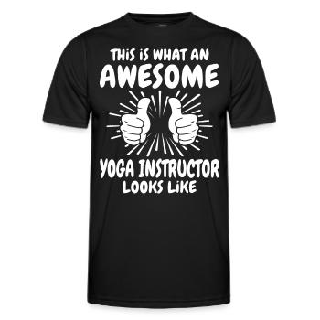 Instructeur de yoga - T-shirt sport Homme - noir - Devant - AI Model Male 178 dark (178cm)