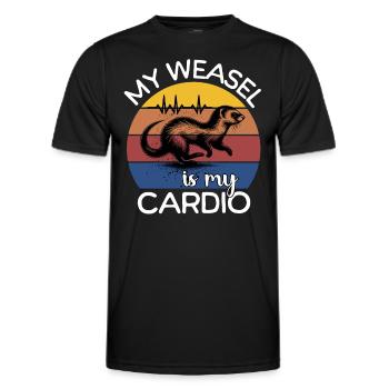 Wiesel EKG Wiesel Herzlinie - Männer Funktions-T-Shirt - Schwarz - Vorne - AI Model Male 178 dark (178cm)