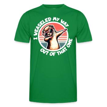 Weasel Saying - Men's Functional T-Shirt - kelly green - Front - AI Model Male 178 dark (178cm)