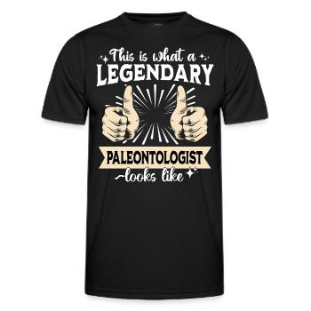 Paléontologue légendaire - T-shirt sport Homme - noir - Devant - AI Model Male 178 dark (178cm)