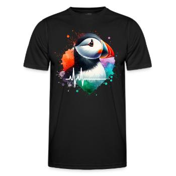 Puffin Cardio - Men's Functional T-Shirt - black - Front - AI Model Male 178 dark (178cm)