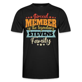 Name Stevens - Männer Funktions-T-Shirt - Schwarz - Vorne - AI Model Male 178 dark (178cm)