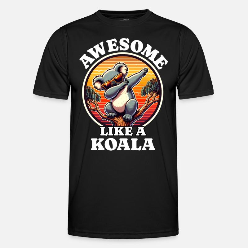 Koala - Männer Funktions-T-Shirt - Schwarz