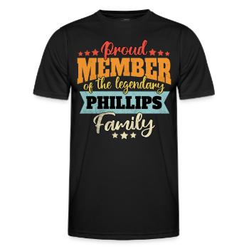 Nom : Phillips - T-shirt sport Homme - noir - Devant - AI Model Male 178 dark (178cm)