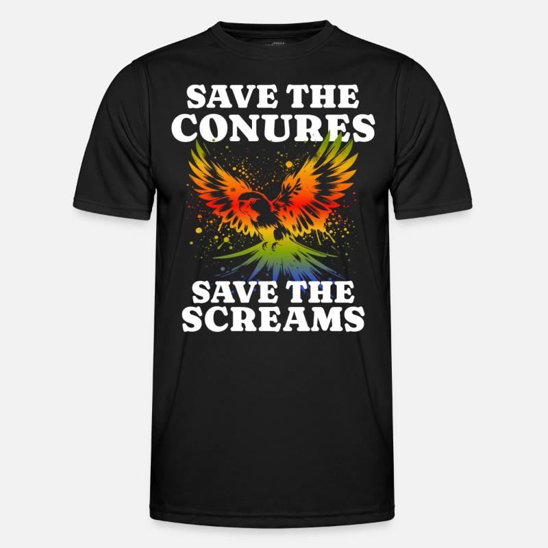 Save Sun Conure - Männer Funktions-T-Shirt - Schwarz