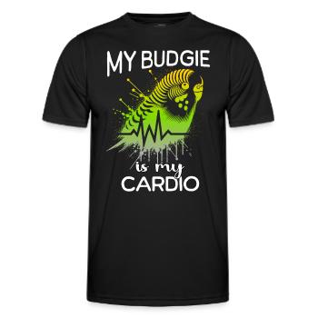 Budgie ECG Budgie Heartline - Men's Functional T-Shirt - black - Front - AI Model Male 178 dark (178cm)