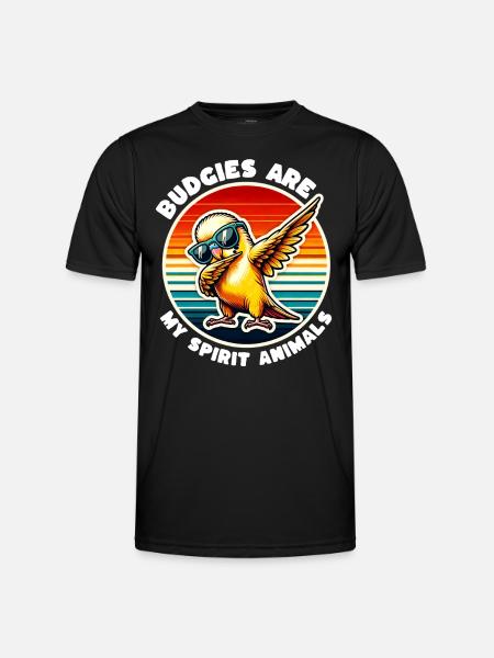 Lustige Wellensittich Sprüche - Männer Funktions-T-Shirt - Schwarz