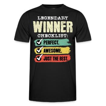 Gagnant Gewinner - T-shirt sport Homme - noir - Devant - AI Model Male 178 dark (178cm)