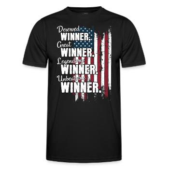 Gagnant Gewinner US - T-shirt sport Homme - noir - Devant - AI Model Male 178 dark (178cm)