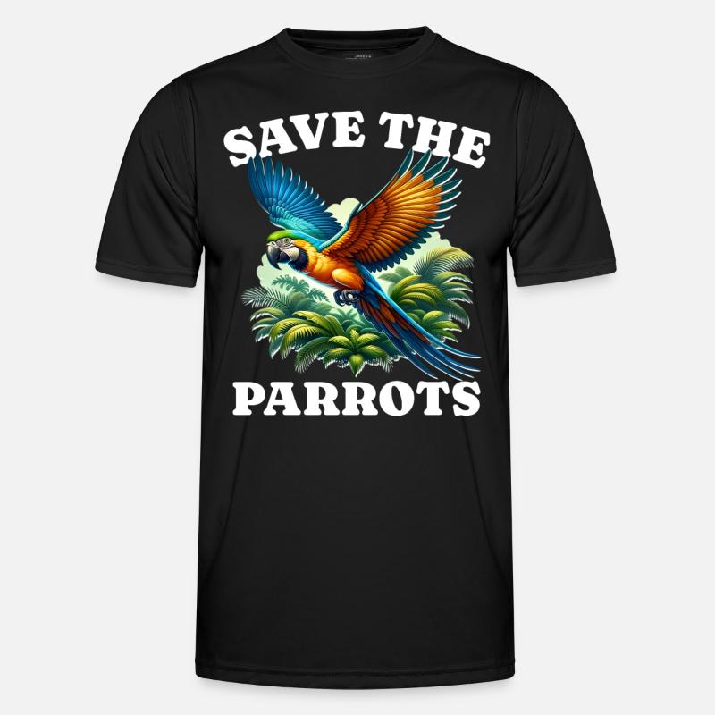 Save Macaw Parrot - Männer Funktions-T-Shirt - Schwarz