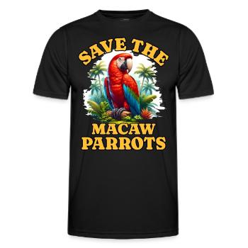 Save Parrot - Men's Functional T-Shirt - black - Front - AI Model Male 178 dark (178cm)