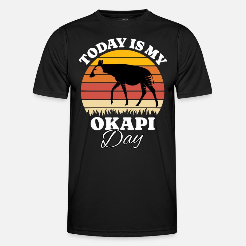 Waldgiraffe Okapi - Männer Funktions-T-Shirt - Schwarz