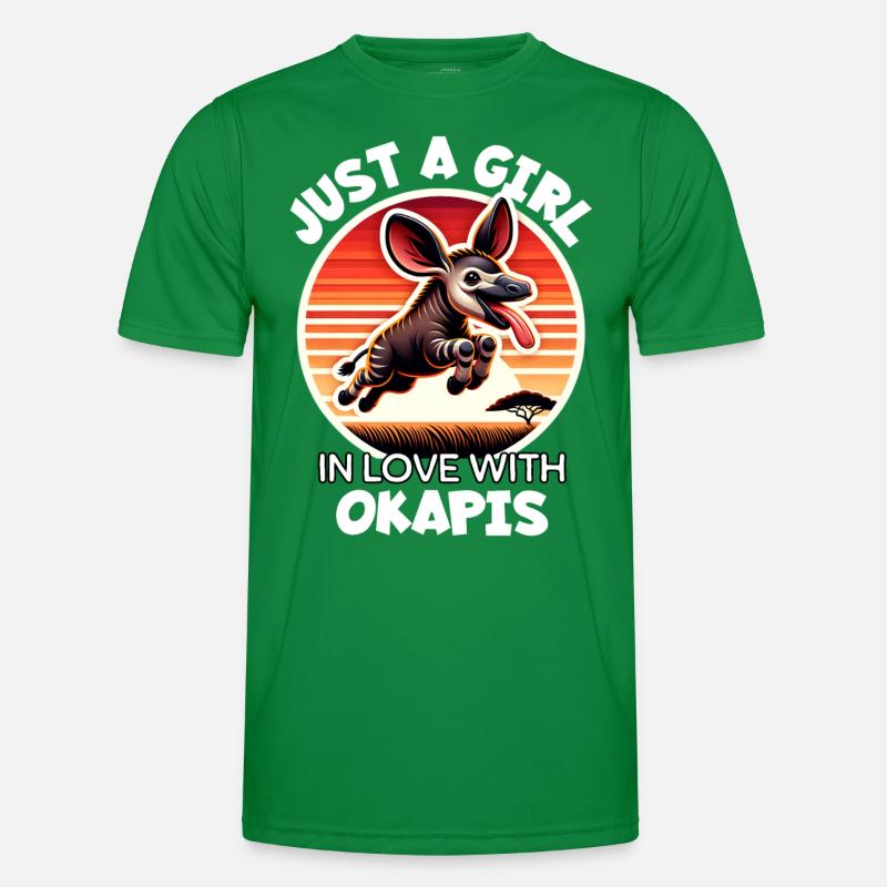 Mädchen Liebt Okapi Männer Funktions-T-Shirt