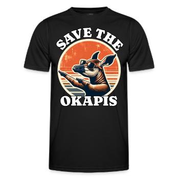 Save Okapi - Männer Funktions-T-Shirt - Schwarz - Vorne - AI Model Male 178 dark (178cm)