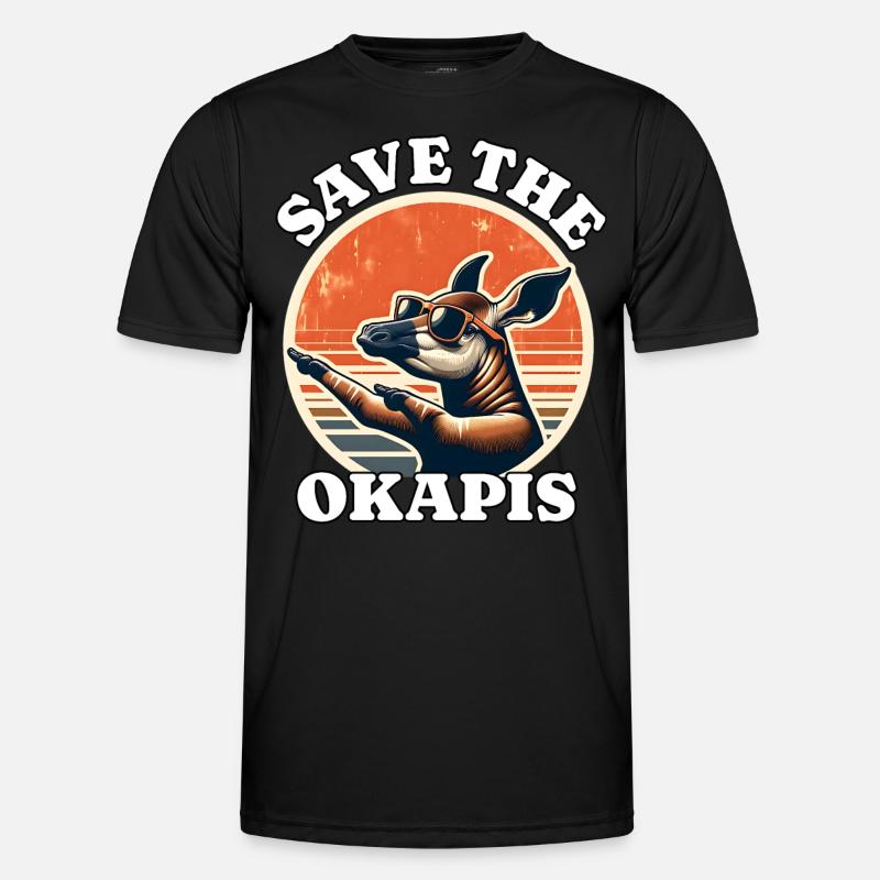 Save Okapi - Men's Functional T-Shirt - black