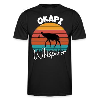 Okapi Whisperer - Men's Functional T-Shirt - black - Front - AI Model Male 178 dark (178cm)