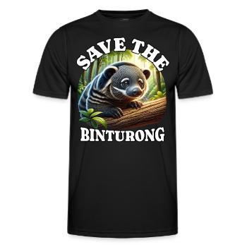 Save Marderbär - Men's Functional T-Shirt - black - Front - AI Model Male 178 dark (178cm)