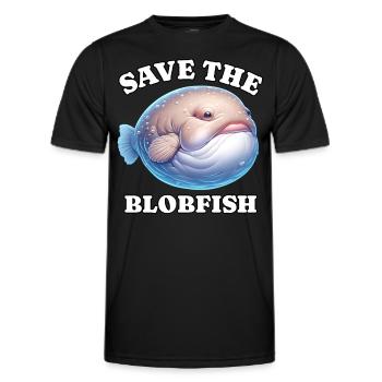 Save Blobfish - Men's Functional T-Shirt - black - Front - AI Model Male 178 dark (178cm)