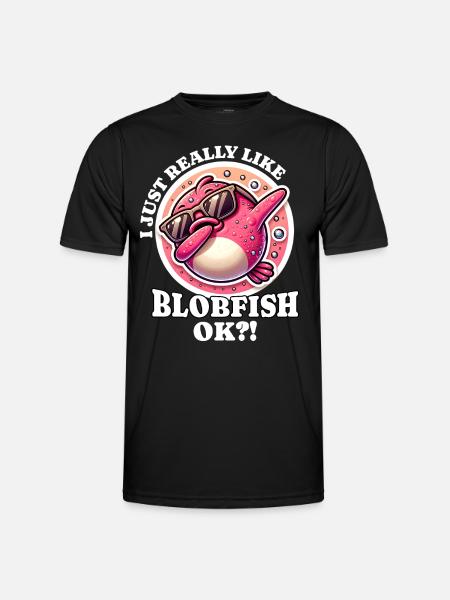 I Love Blobfish Saying - Men's Functional T-Shirt - black