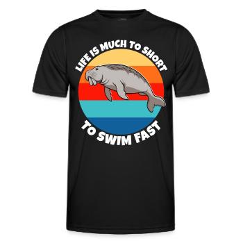 Seekuh Sprüche - Männer Funktions-T-Shirt - Schwarz - Vorne - AI Model Male 178 dark (178cm)