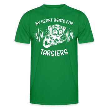 EKG Koboldmaki Tarsier Herzlinie - Männer Funktions-T-Shirt - Kelly Green - Vorne - AI Model Male 178 dark (178cm)