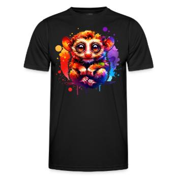 Tarsier Koboldmaki - Männer Funktions-T-Shirt - Schwarz - Vorne - AI Model Male 178 dark (178cm)