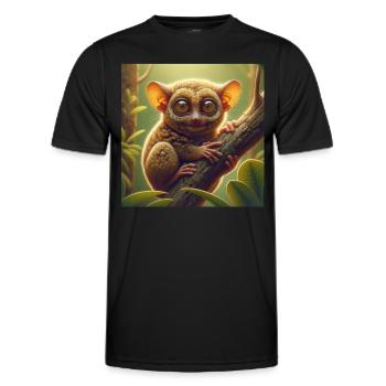 Tarsier Koboldmaki - Männer Funktions-T-Shirt - Schwarz - Vorne - AI Model Male 178 dark (178cm)
