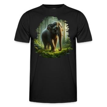 Éléphant de Sumatra - T-shirt sport Homme - noir - Devant - AI Model Male 178 dark (178cm)