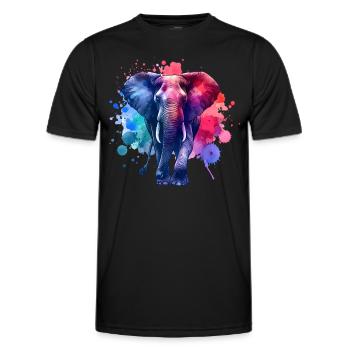 Sumatra Elefant - Männer Funktions-T-Shirt - Schwarz - Vorne - AI Model Male 178 dark (178cm)