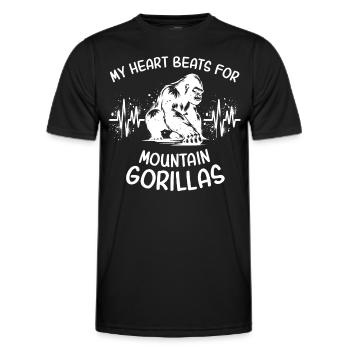 Berggorilla Herzlinie - Männer Funktions-T-Shirt - Schwarz - Vorne - AI Model Male 178 dark (178cm)