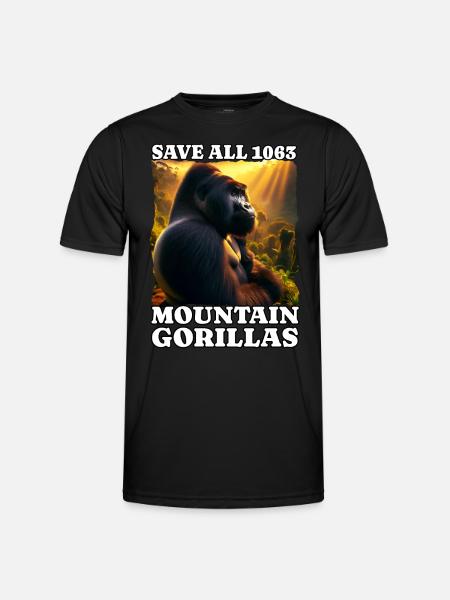 Save Mountain Gorilla - Men's Functional T-Shirt - black