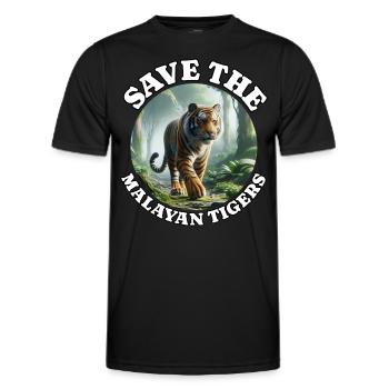 Tigre de Malaisie - T-shirt sport Homme - noir - Devant - AI Model Male 178 dark (178cm)
