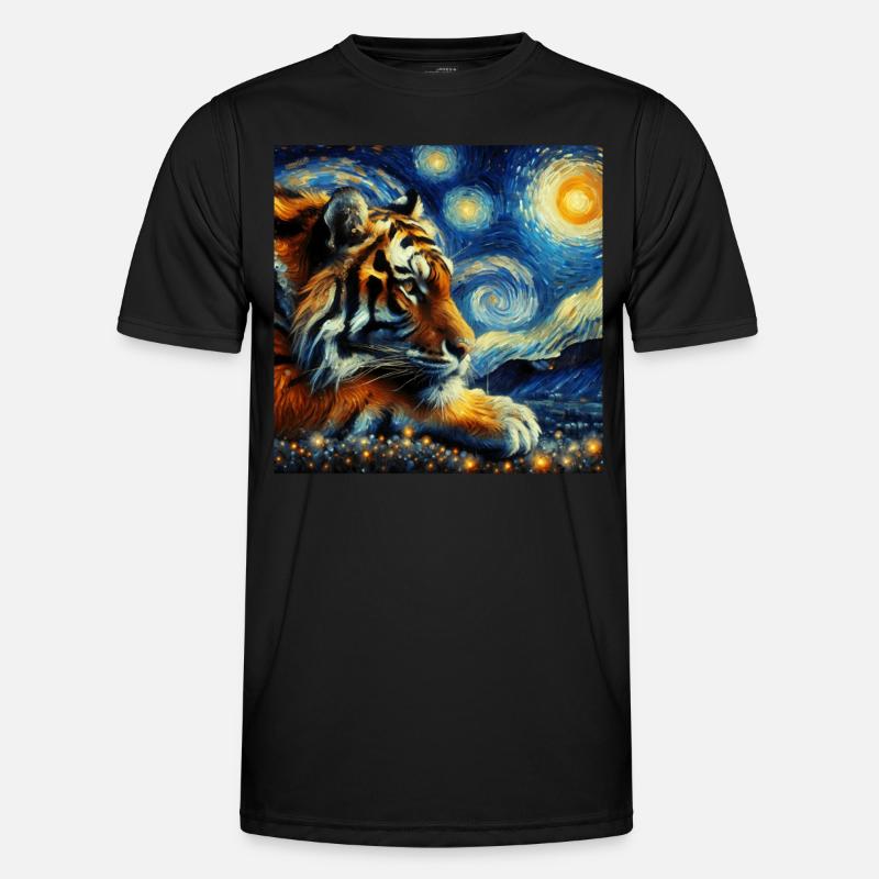 Sumatra Tiger Starry Night - Men's Functional T-Shirt - black