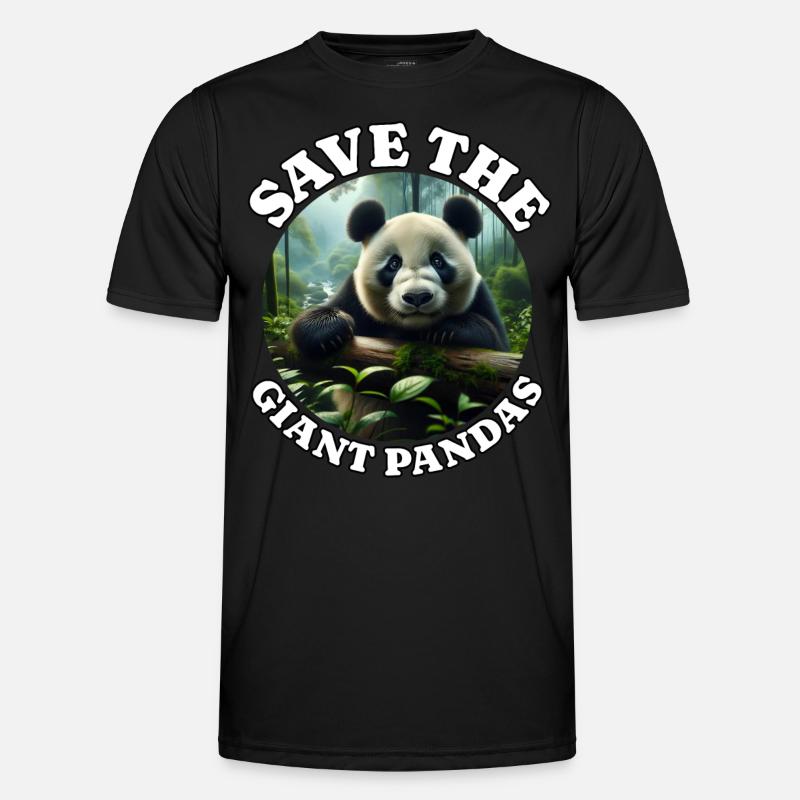 Pandabär Panda - Männer Funktions-T-Shirt - Schwarz