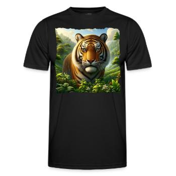 Tigre de Malaisie - T-shirt sport Homme - noir - Devant - AI Model Male 178 dark (178cm)