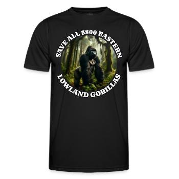 Sauvez Gorille gris - T-shirt sport Homme - noir - Devant - AI Model Male 178 dark (178cm)