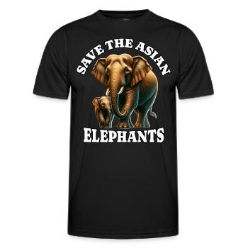 Asiatischer Elefant - Männer Funktions-T-Shirt - Schwarz - Vorne - AI Model Male 178 dark (178cm)