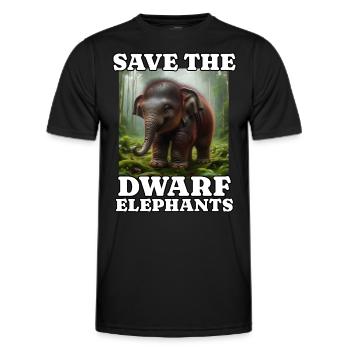 Dwarf elephant - Men's Functional T-Shirt - black - Front - AI Model Male 178 dark (178cm)