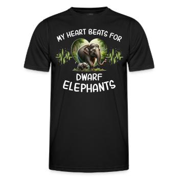 Zwergelefant Herzlinie - Männer Funktions-T-Shirt - Schwarz - Vorne - AI Model Male 178 dark (178cm)