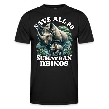 Save Rhino Nashorn - Männer Funktions-T-Shirt - Schwarz - Vorne - AI Model Male 178 dark (178cm)