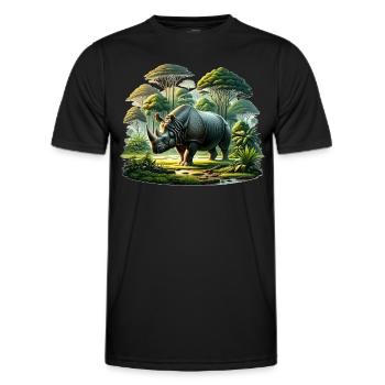 Rhino Nashorn - Männer Funktions-T-Shirt - Schwarz - Vorne - AI Model Male 178 dark (178cm)