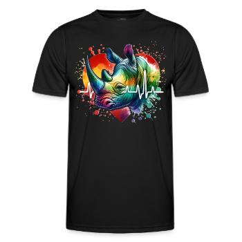 Rhino Rhino ECG - Men's Functional T-Shirt - black - Front - AI Model Male 178 dark (178cm)